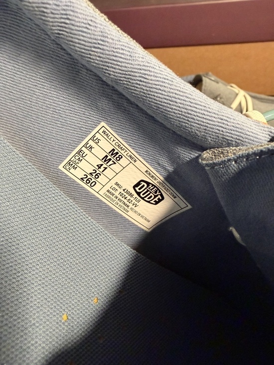 Hey Dude Wally Craft Linen Casual Shoes Monument Grey/Faded Denim Mens Size 8 main image 16